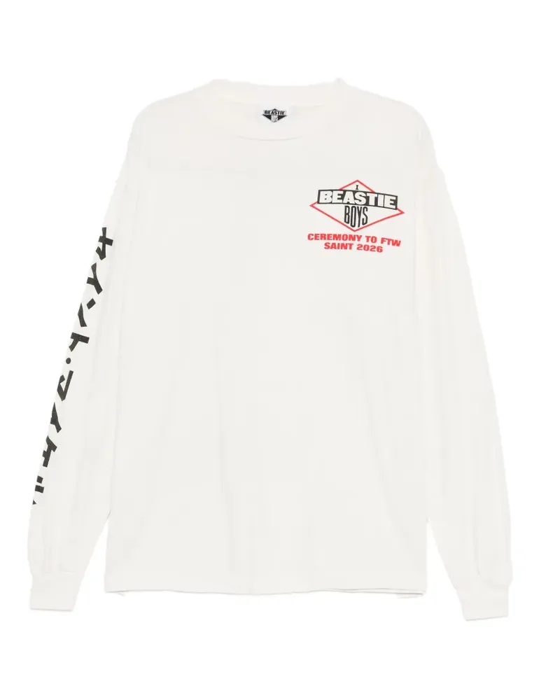 Le Mont Saint Michel graphic-print long-sleeve T-shirt - Weiß Weiß
