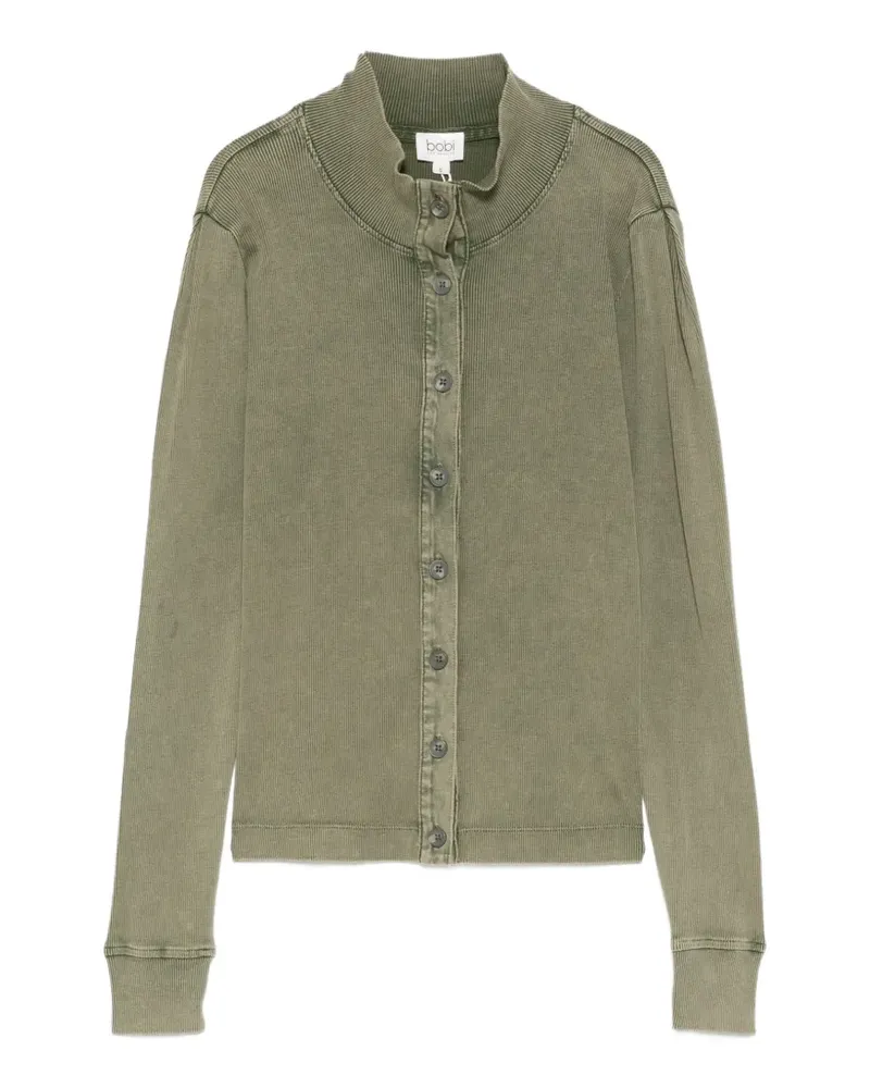 Bobi Gerippter Cardigan - Grün Grün