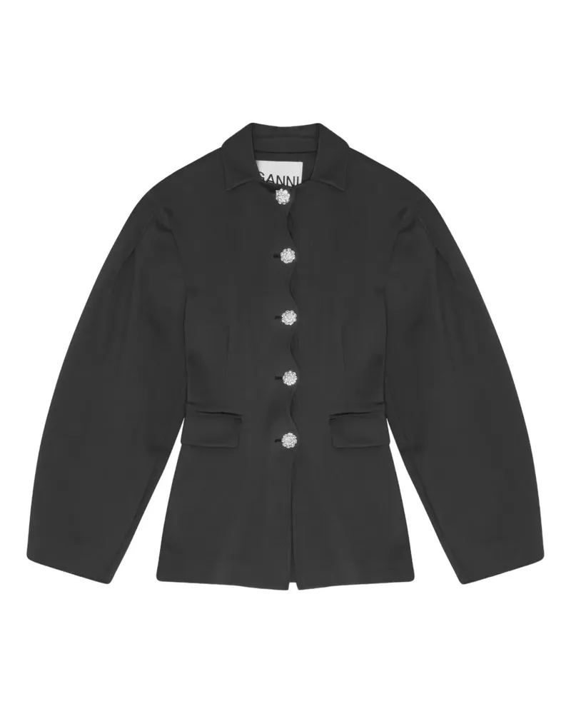 Ganni Jacke mit Ballonärmeln - Schwarz Schwarz