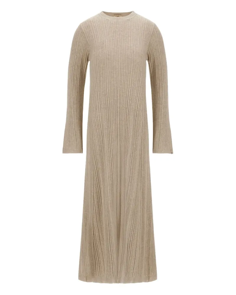 Herno Geripptes Midikleid - Nude Nude