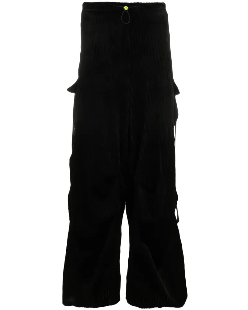BARROW Gerippte Wide-Leg-Hose - Schwarz Schwarz