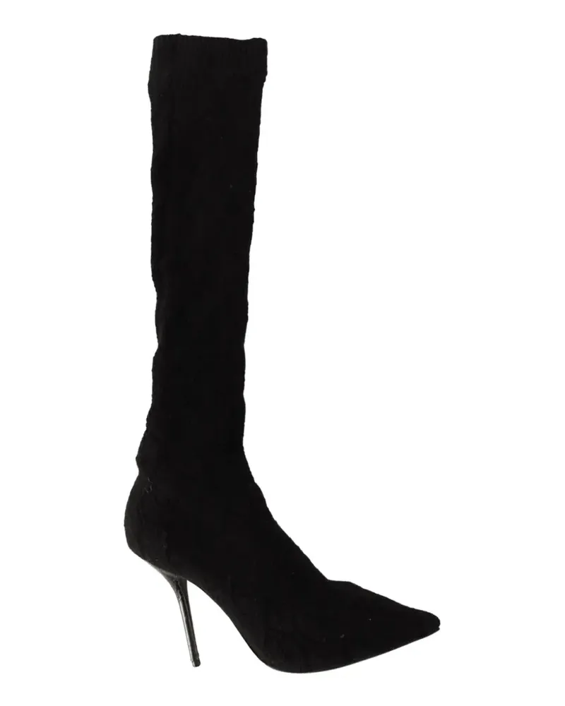 Dolce & Gabbana Kniehohe Stiefel mit spitzer Kappe - Schwarz Schwarz