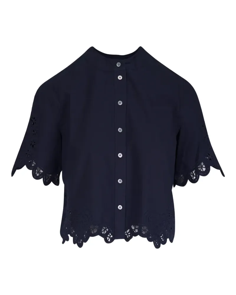 Veronica Beard broderie-anglaise scalloped-edge blouse - Blau Blau