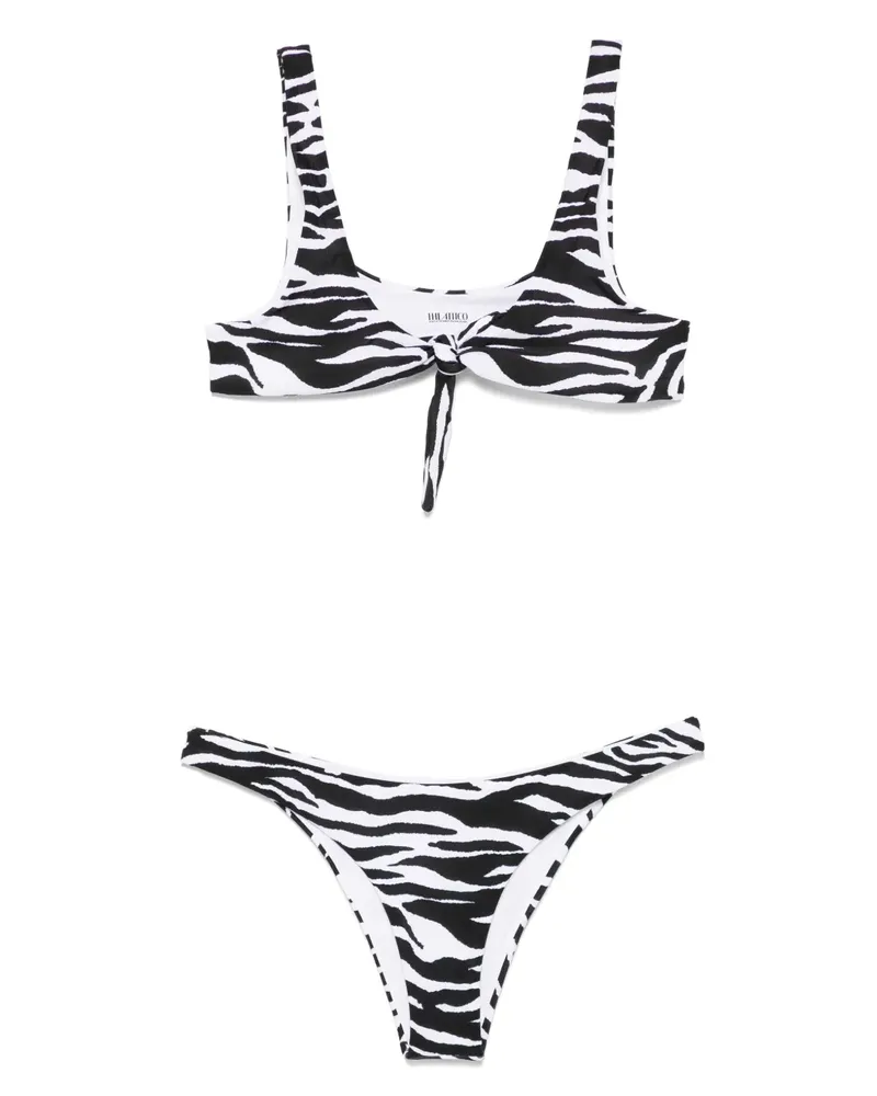 ATTICO Bikini mit Zebra-Print - Weiß Weiß