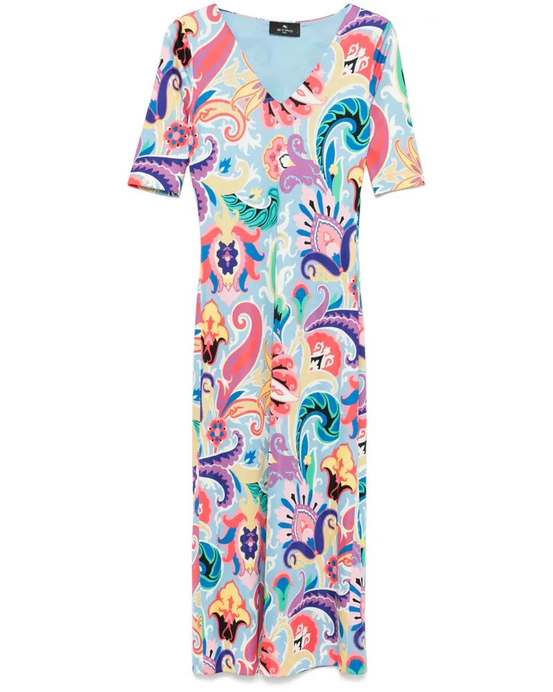 Etro Midikleid mit Paisleymuster - Blau Blau