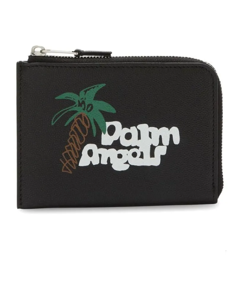 Palm Angels Sketchy Kartenetui mit Reißverschluss - Schwarz Schwarz