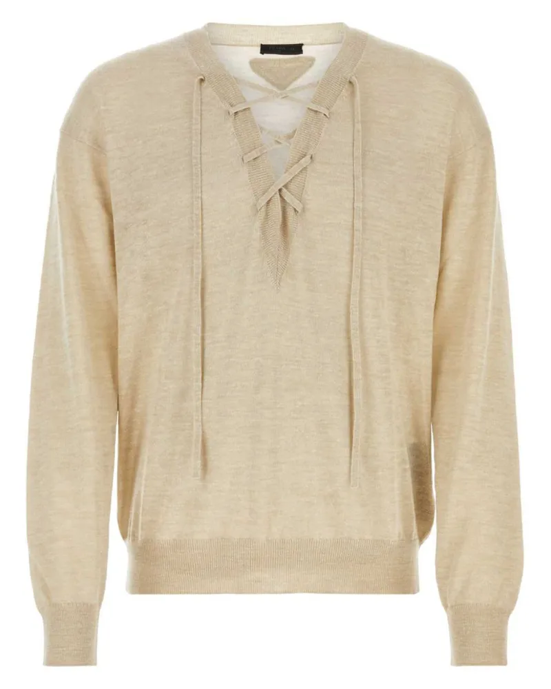 Prada Pullover mit V-Ausschnitt - Nude Nude
