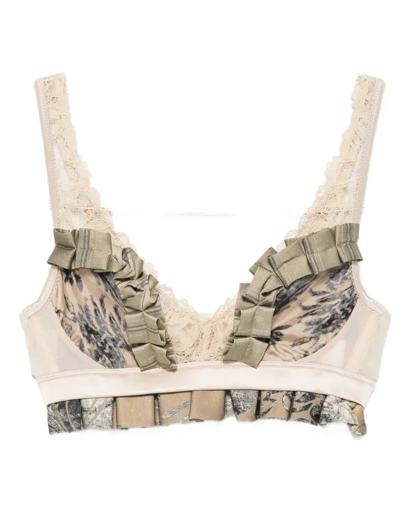 Antonio Marras ruffled lace-trim bra - Nude Nude