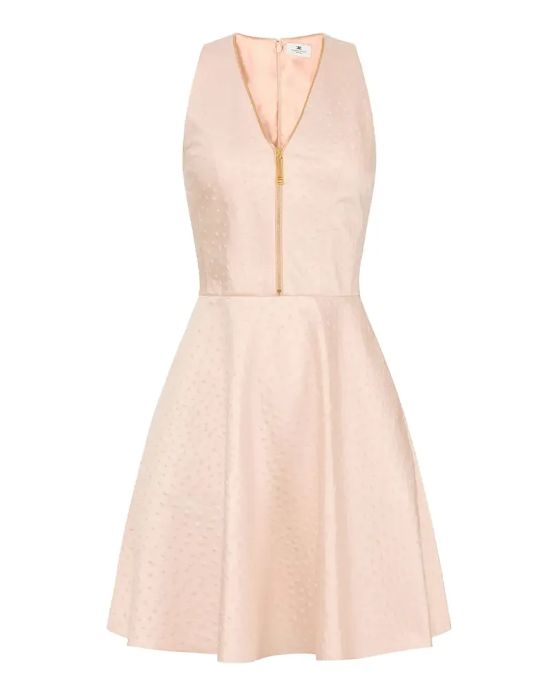 Elisabetta Franchi zip-neck V-neck mini dress - Rosa Rosa
