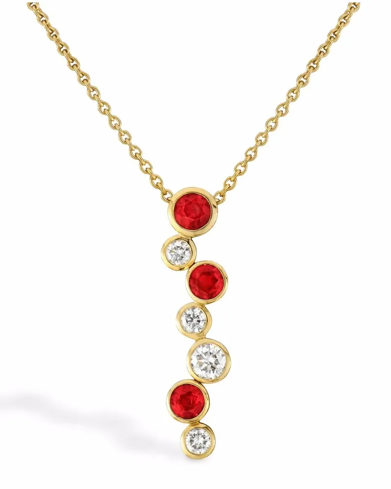 Pragnell 18kt Rotgoldhalskette mit Diamanten - Rosa Rosa