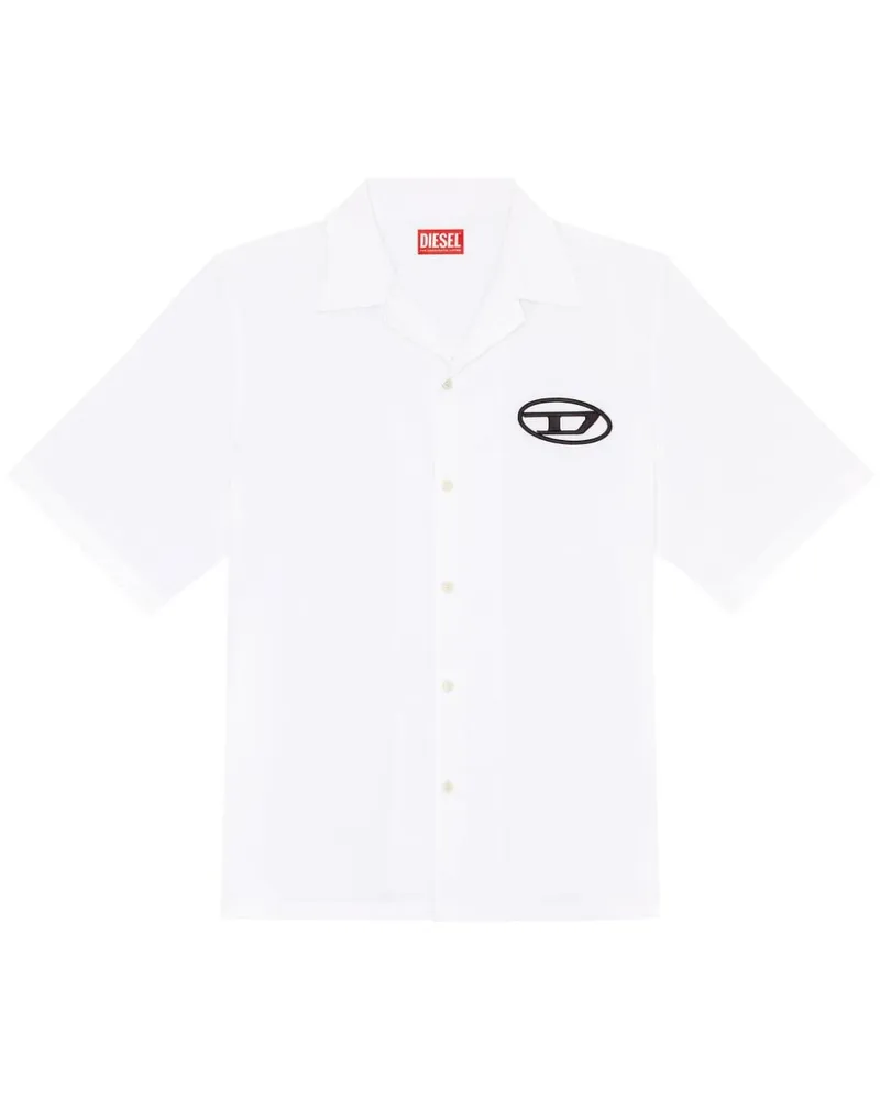Diesel Bowlinghemd mit Logo-Stickerei - Weiß Weiß