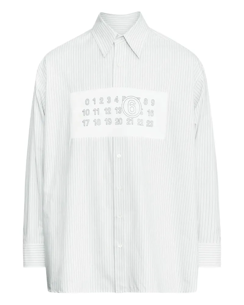Maison Margiela Gestreiftes Hemd - Weiß Weiß