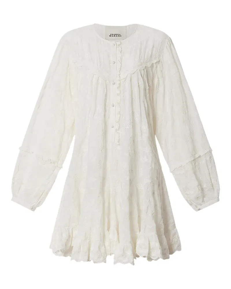 Isabel Marant Besticktes Zame Kleid mit Rüschen - Weiß Weiß