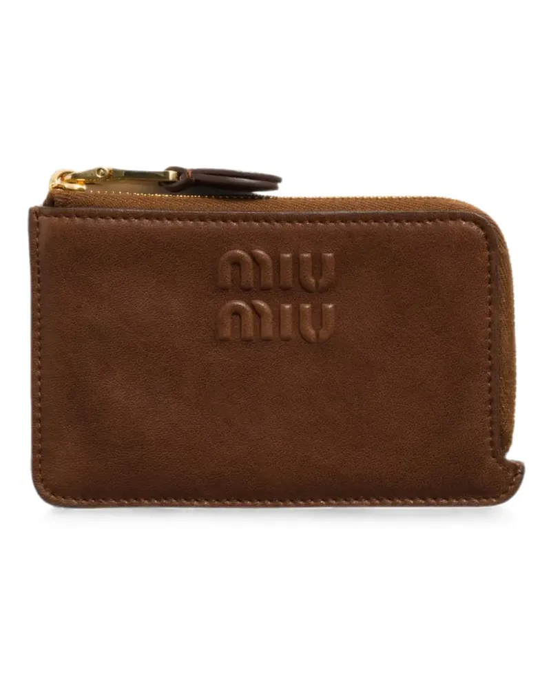 Miu Miu Portemonnaie mit Logo-Prägung - Braun Braun