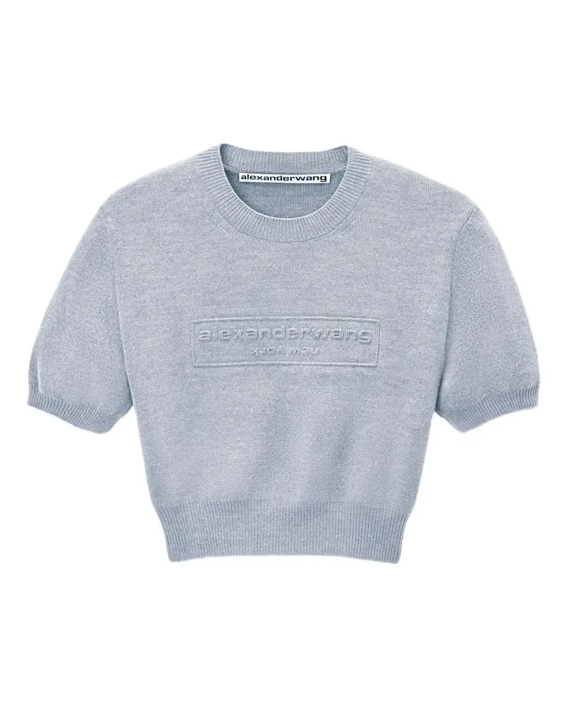 Alexander Wang Cropped-Top mit Logo-Prägung - Grau Grau