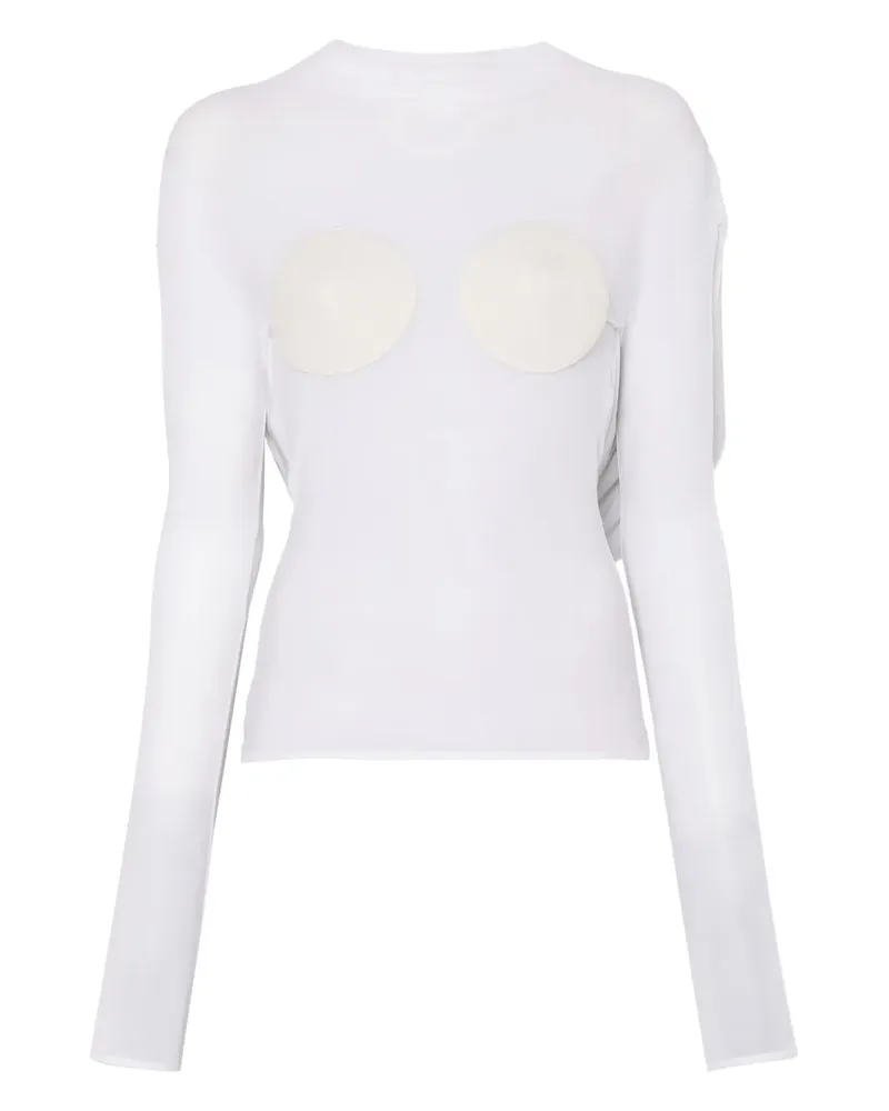 Jean Paul Gaultier Oberteil mit langen Ärmeln - Weiß Weiß