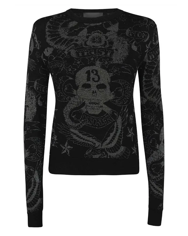 John Richmond Top mit Muster - Schwarz Schwarz