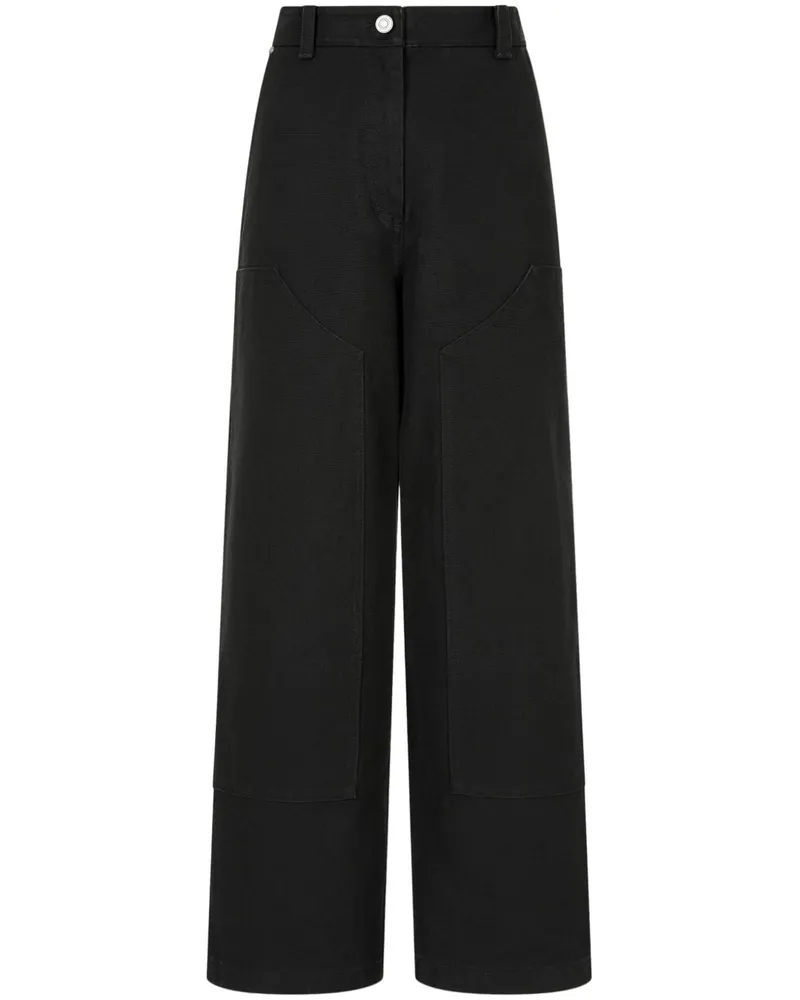 STUDIO TOMBOY Hose mit weitem Bein - Schwarz Schwarz