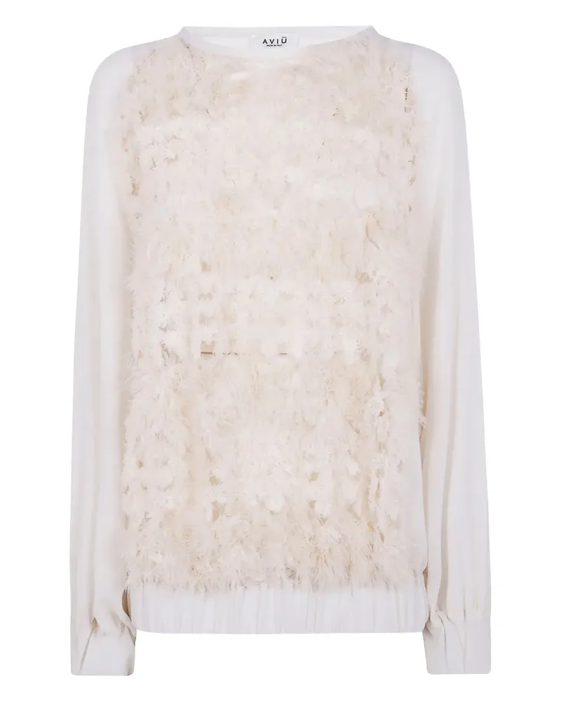 Aviù Bluse mit Federn - Nude Nude