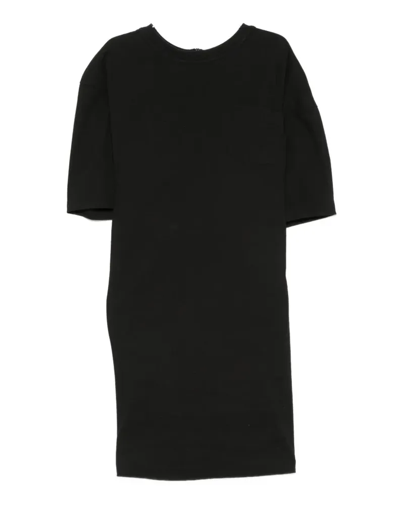 Issey Miyake pocket-detail draped rear-zip mini dress - Schwarz Schwarz