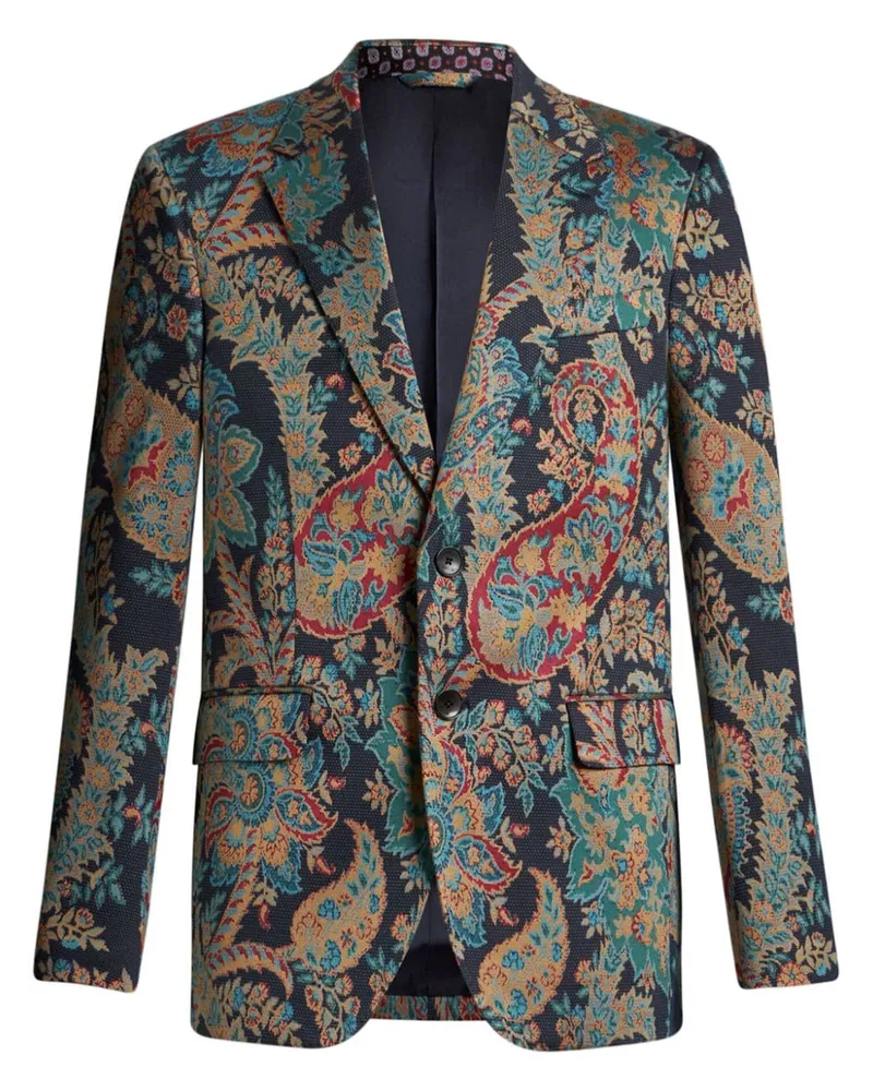 Etro Sakko aus Blumenpaisley-Jacquard - Blau Blau