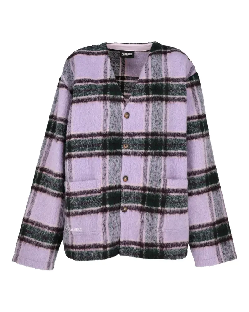 PLEASURES Cardigan mit Karomuster - Violett Violett