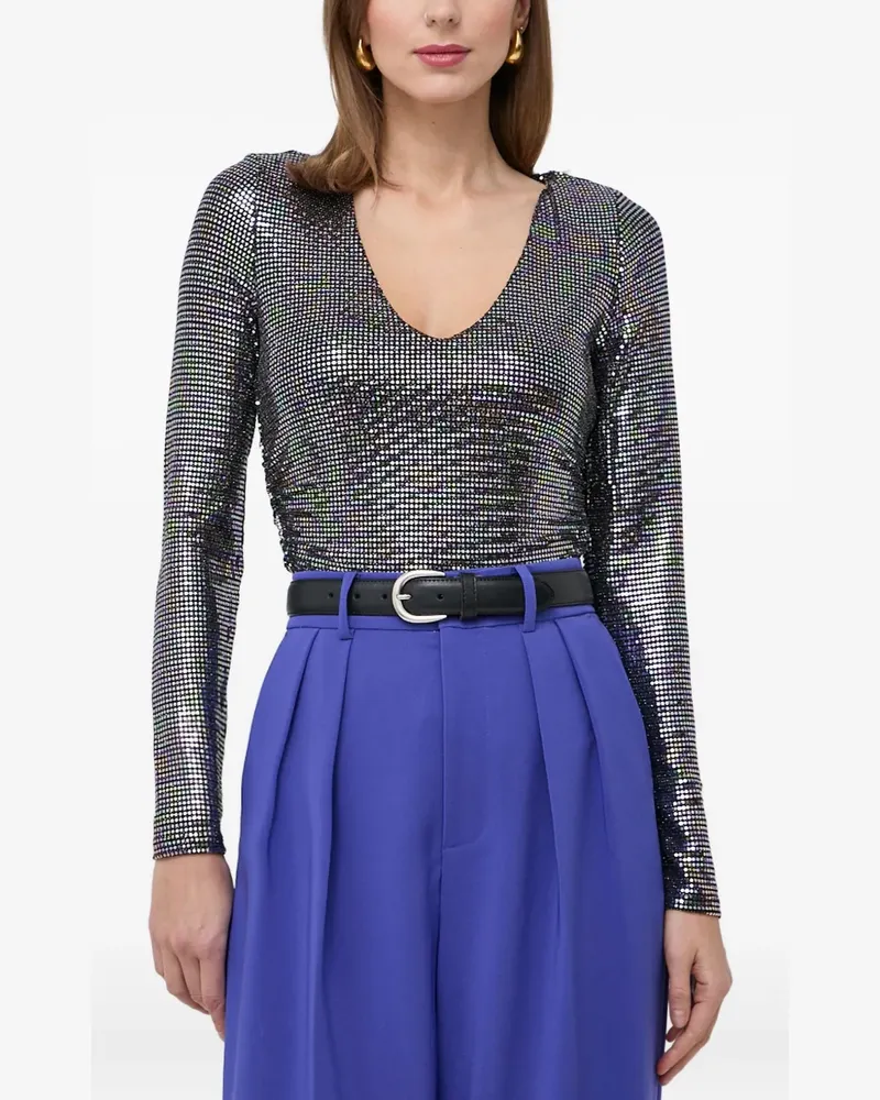 Guess Bluse mit Pailletten - Grau Grau