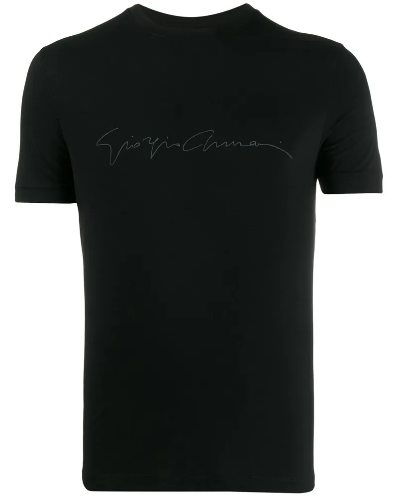 Giorgio Armani T-Shirt mit Logo - Schwarz Schwarz