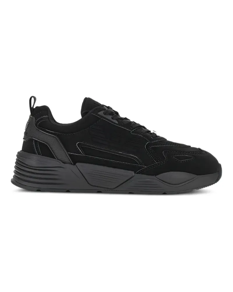 EA7 Sneakers mit Logo-Prägung - Schwarz Schwarz