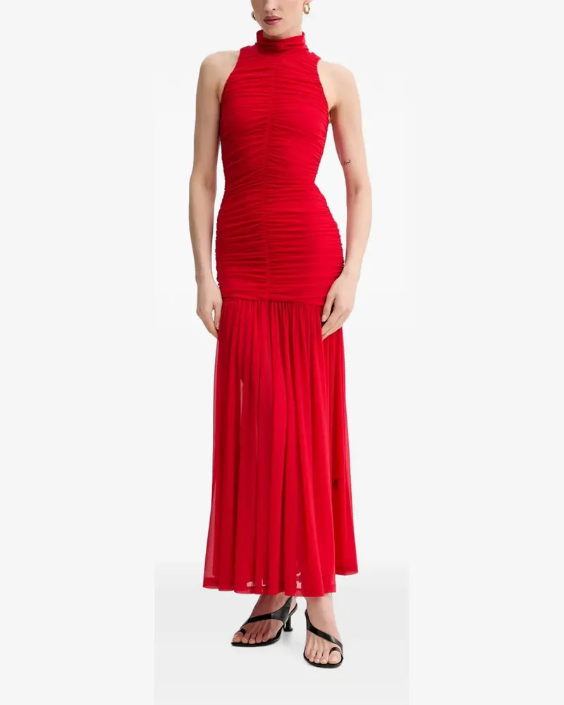 Bardot Orlana ruched high-neck maxi dress - Rot Rot