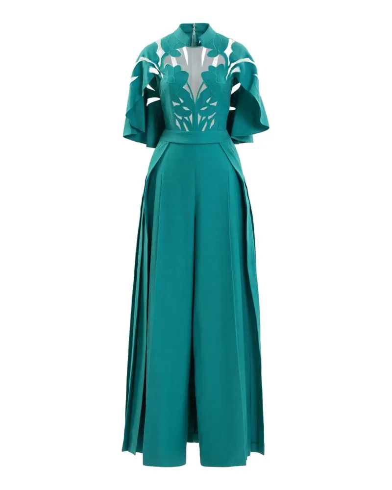 Saiid Kobeisy Leinen-Jumpsuit mit Cut-Out - Blau Blau