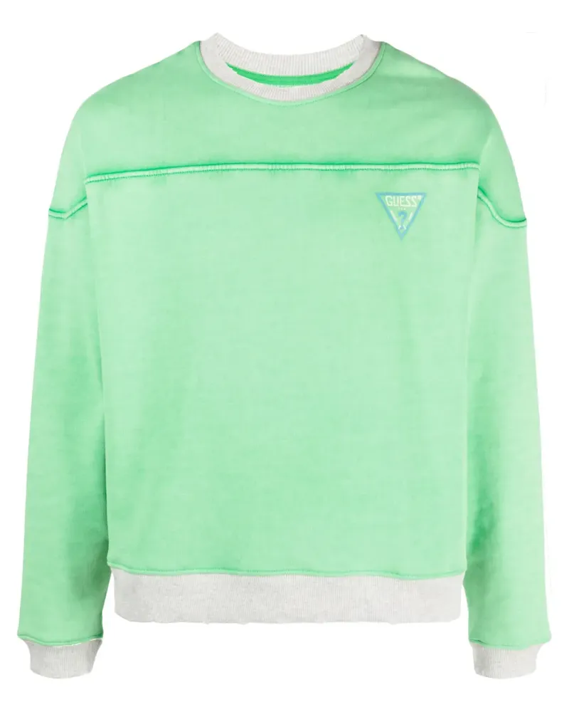 Guess Sweatshirt mit Logo-Print - Grün Grün