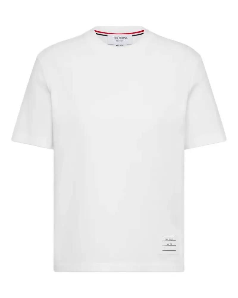Thom Browne 4-Bar T-Shirt mit Streifendetail - Weiß Weiß