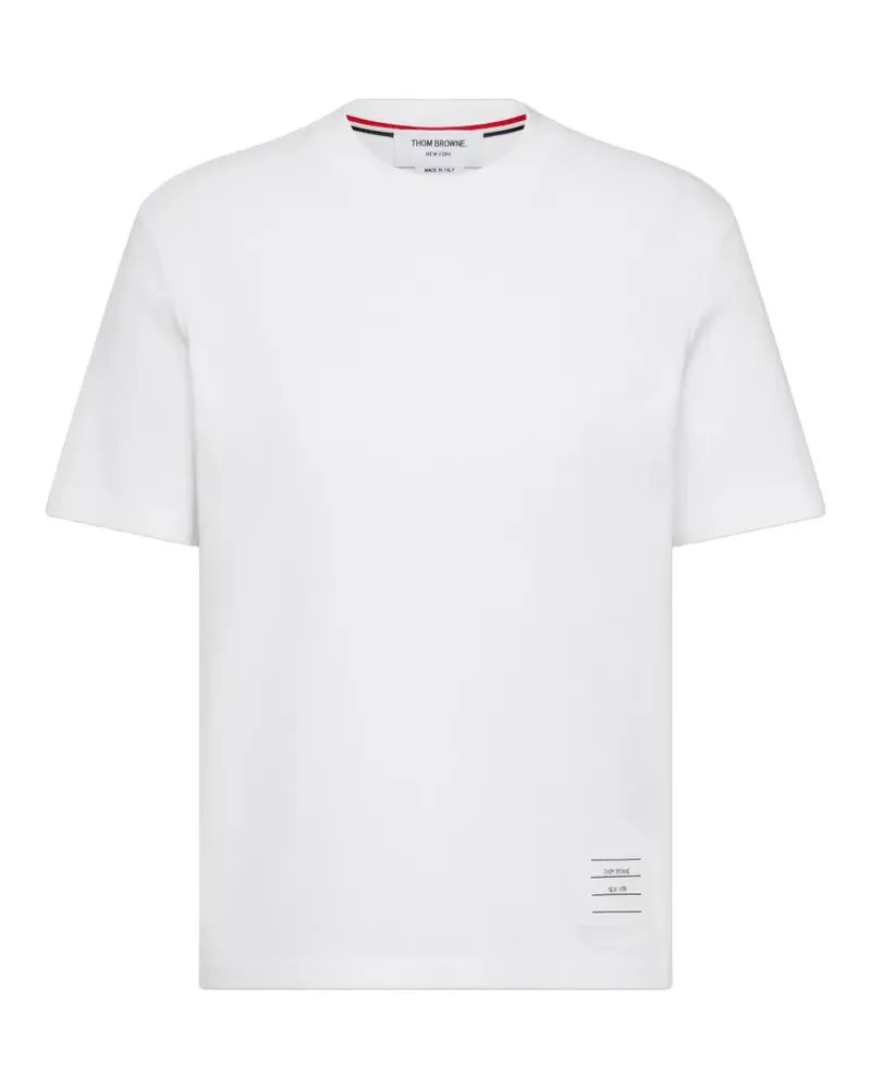 Thom Browne T-Shirt mit 4-Streifen - Weiß Weiß