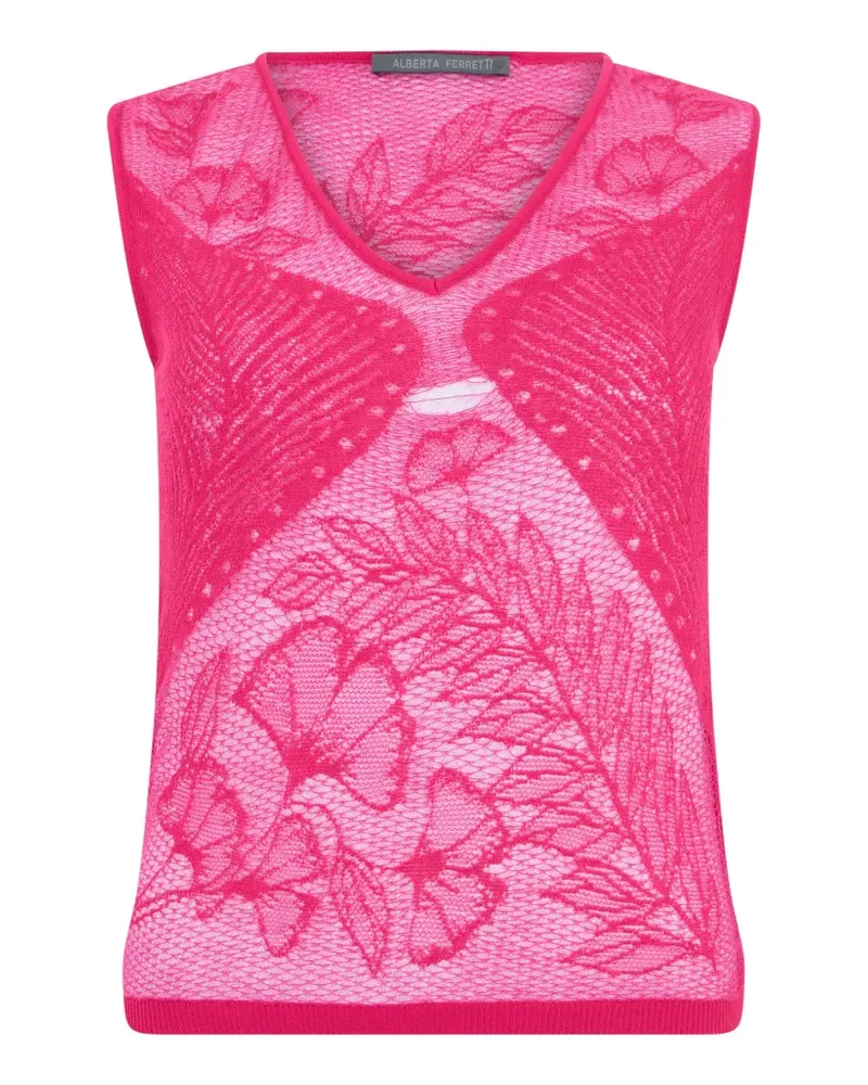 Alberta Ferretti Oberteil mit Blumenmuster - Rosa Rosa