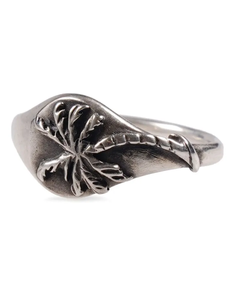 WERKSTATT:MÜNCHEN Polierter Ring mit Palme - Silber Silber