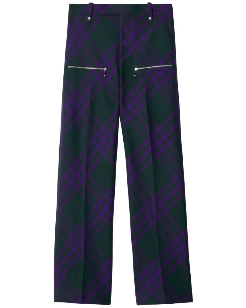 Burberry Hose mit Karomuster - Violett Violett