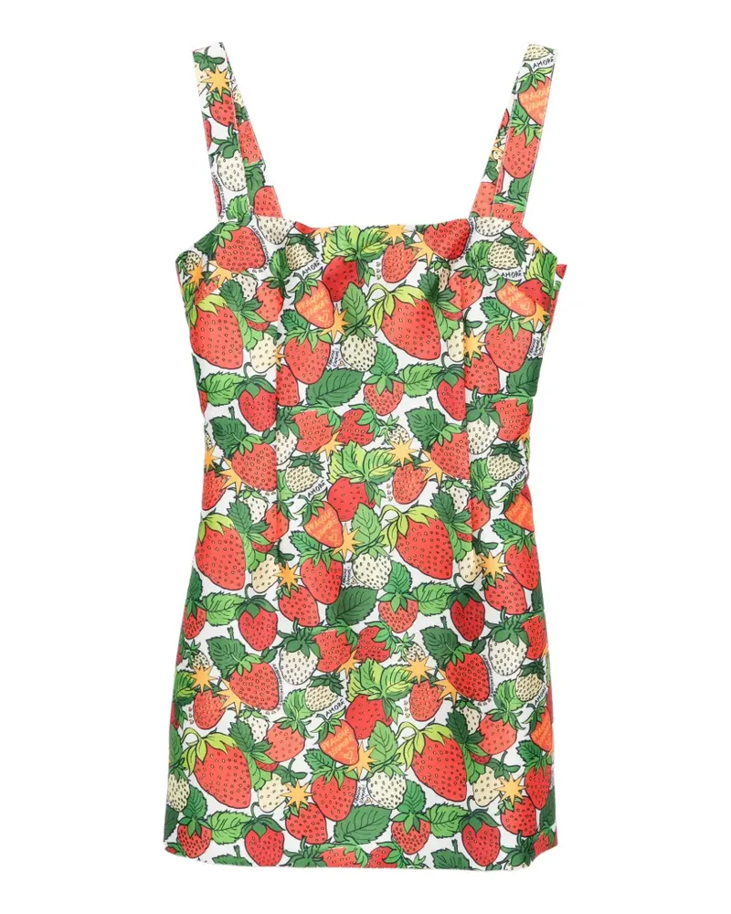 Alessandro Enriquez strawberry print dress - Weiß Weiß