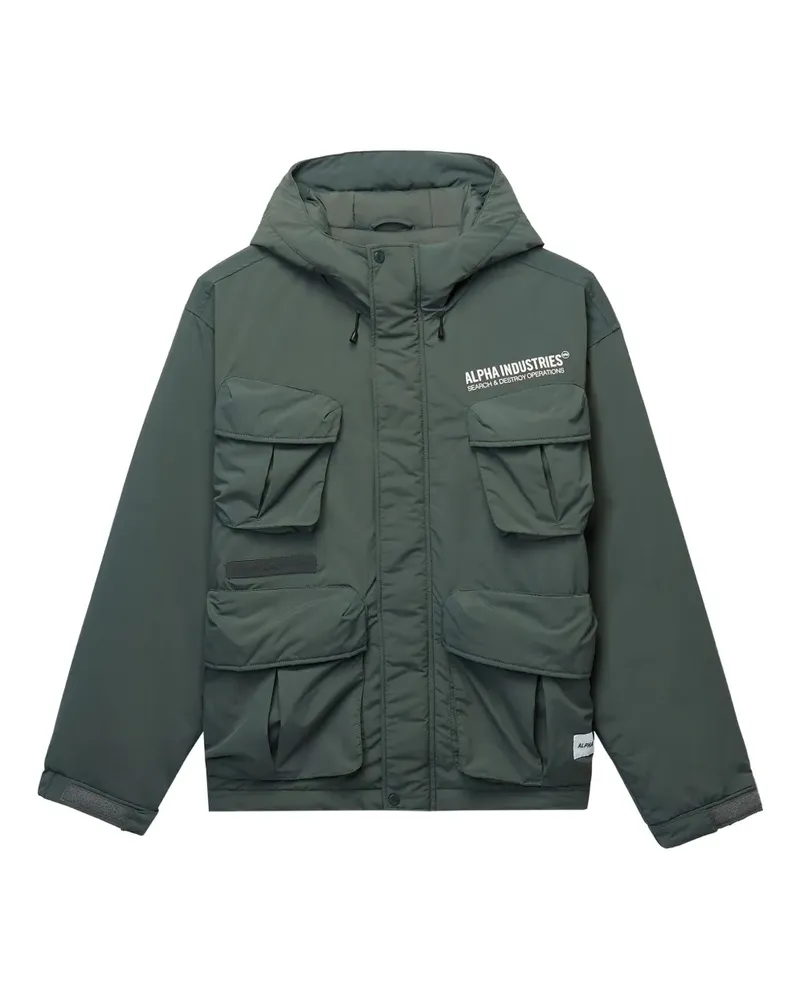 Alpha Industries Kapuzenjacke mit Taschen - Grün Grün