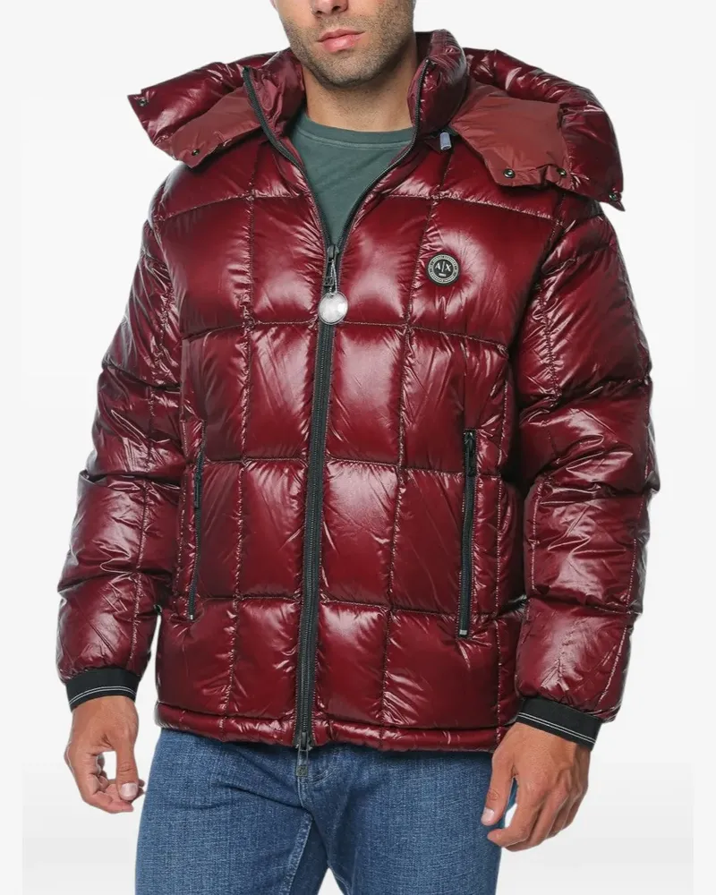 Armani Exchange Gefütterte Kapuzenjacke - Rot Rot
