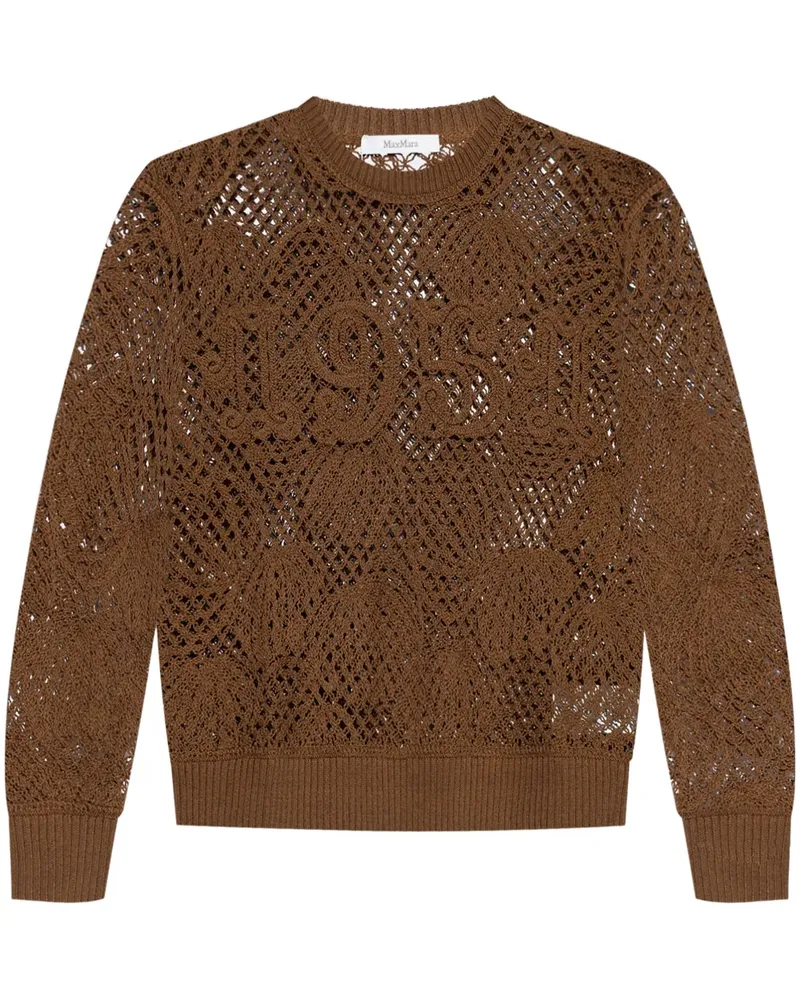 Max Mara Pullover mit Lochstrickmuster - Braun Braun