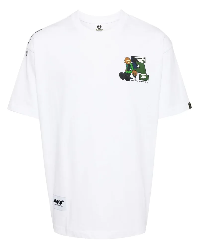 BAPE T-Shirt mit grafischem Print - Weiß Weiß