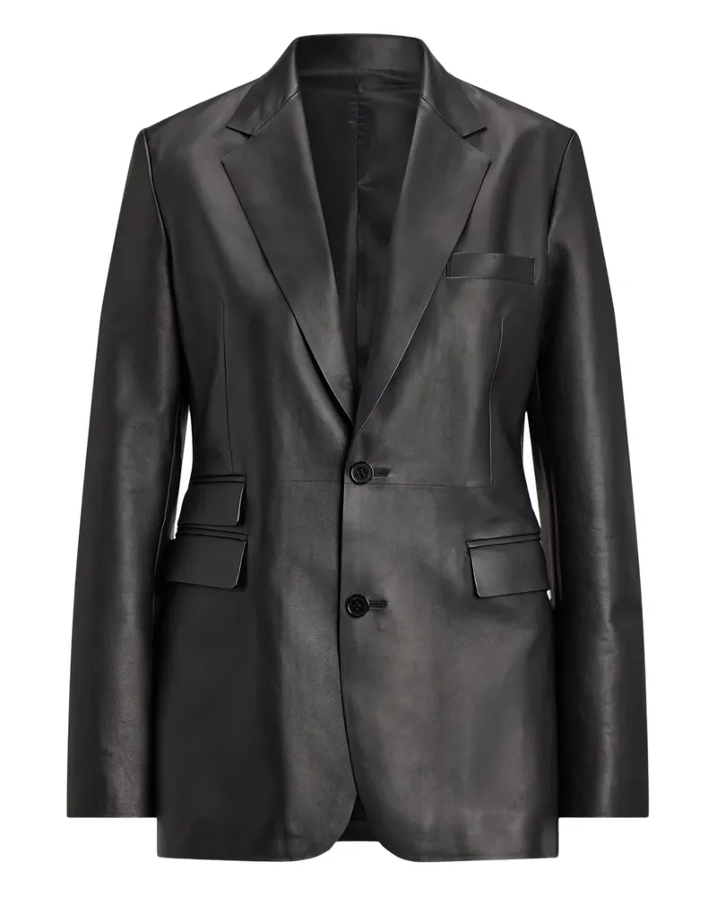 Ralph Lauren single-breasted leather blazer - Schwarz Schwarz