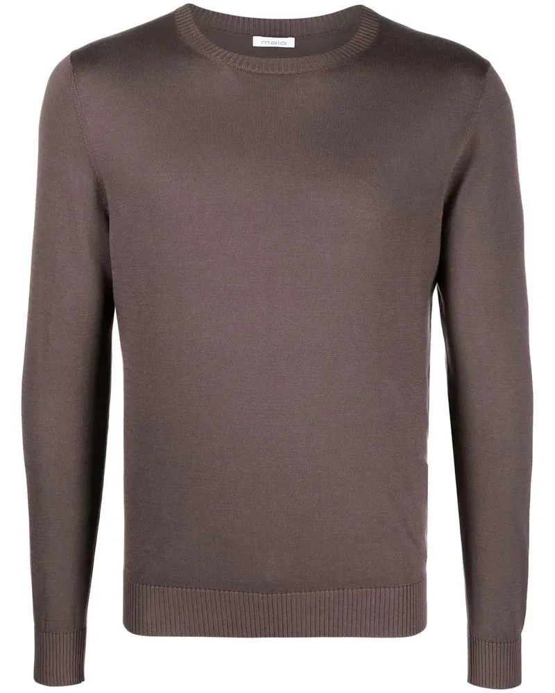 Malo Fein gestrickter Pullover - Braun Braun
