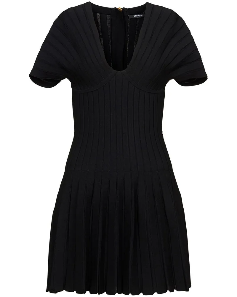 Balmain Minikleid in Mesh-Optik - Schwarz Schwarz