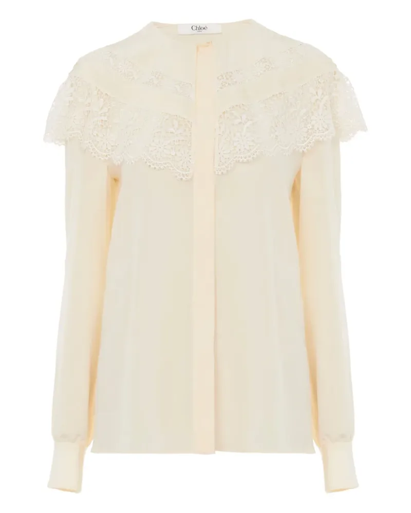 Chloé lace-trimmed blouse - Weiß Weiß