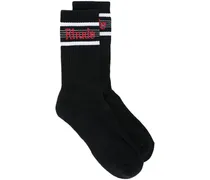 Gerippte Intarsien-Socken mit Logo
