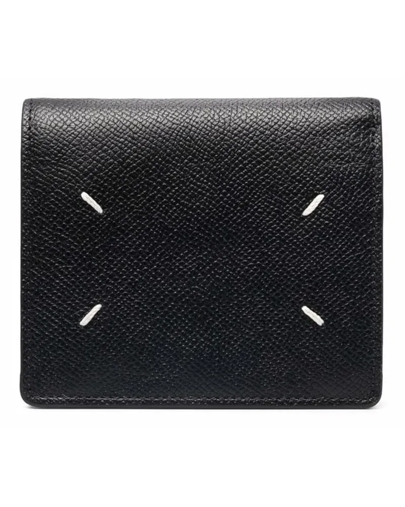 Maison Margiela Portemonnaie mit Ziernähten - Schwarz Schwarz