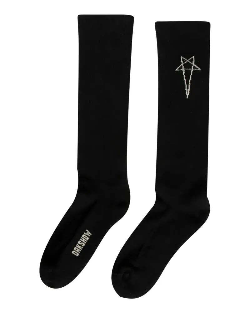 DRKSHDW by Rick Owens Pentagram knee-high socks - Schwarz Schwarz