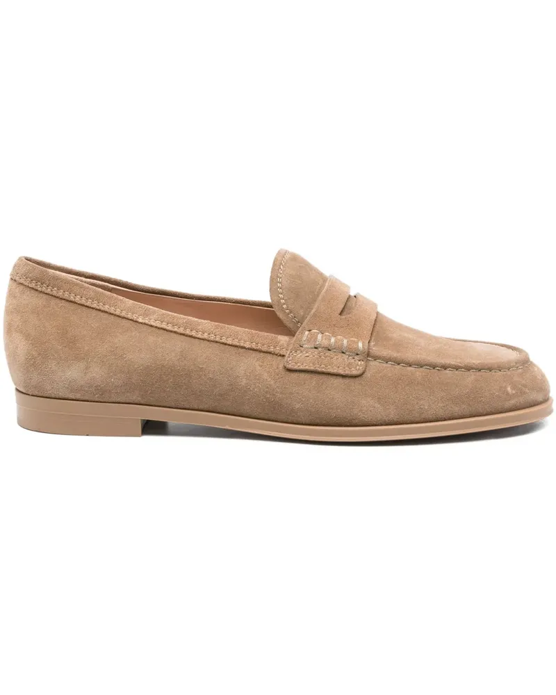Gianvito Rossi Georgie Penny-Loafer aus Wildleder - Nude Nude